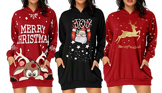Christmas Hooded Long Sleeve Sweatshirt - 6 Designs