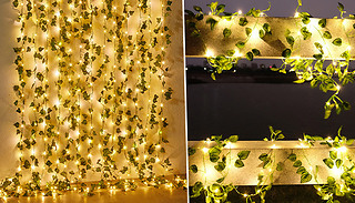 20, 50 or 100 LED Solar Artificial Ivy String Lights - 2 Designs