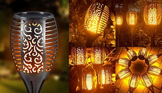 1 or 4 Flickering Flame Solar Powered Garden Lights!