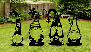 4x Garden Gnome Silhouette Decorations
