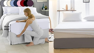 25cm Extra-Deep Elastic Bed Sheets! - 9 Colours & 3 Sizes