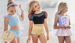 Girls Princess Inspired Swimsuit - 7 Designs & 6 Sizes