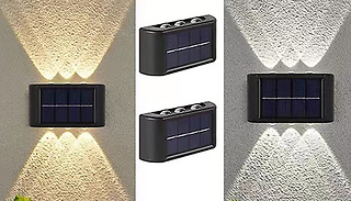 1, 2 or 4 Solar Powered Garden Wall Lights - 2 Colours