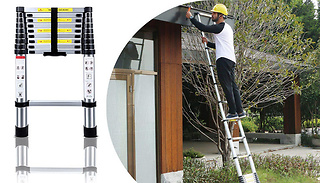Extendable Telescopic Aluminium Ladder - 2.9m, 3.2m or 3.8m