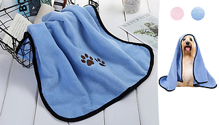 1 or 2 Microfiber Quick Drying Towels For Pets - 2 Colours