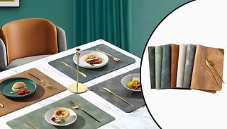 2 or 4-Pack Washed PU Leather Placemats - 7 Colours