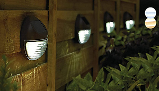5x Solar-Powered LED Round Garden Fence Light - 2 Colours