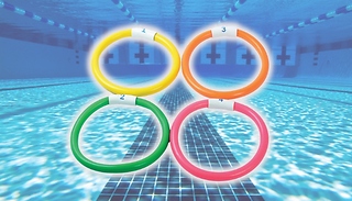 Set of 4 Dive Rings - Individually Coloured & Marked!