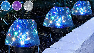 2x Multicolour LED Solar Garden Stone Lights - 3 Colours