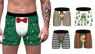 1 or 2 Christmas Funny Printed Boxers - 5 Styles & 4 Sizes