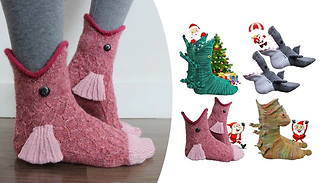 1 or 4 Pairs of Novelty Animal Knitted Socks - 4 Designs