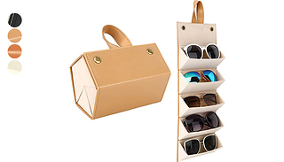Foldable Sunglasses Organizer Case with 5 Slots - 4 Colours