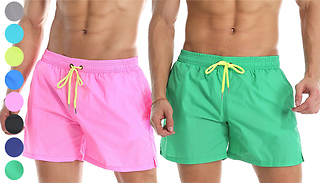 Men's Drawstring-Waist Swim Shorts - 8 Colours & 7 Sizes