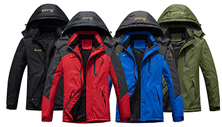 Men's Outdoor Fleece Lined Waterproof Jacket - 7 Sizes & 4 Colours
