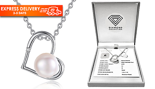 Genuine Diamond and Freshwater Pearl Certified Pendant