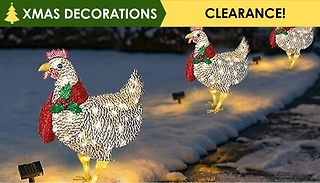 Christmas Light-Up Chicken with Scarf Decoration - 3 Sizes