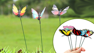 10-Pack of Assorted Colourful Butterfly Stakes