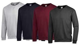 Men's Plain Crew Neck Sweatshirt - 4 Colours & 4 Sizes