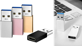 USB C Female to USB 3.0 Male Adapter - 3-Pack & 4 Colours