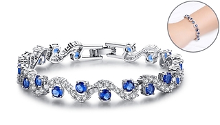 1 or 2 Blue Simulated Sapphire-Coloured Bracelet made with Crystals