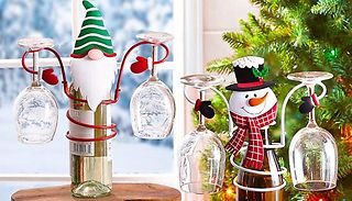 Christmas Wine Bottle and Glass Holder Stand - 3 Designs