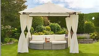 Weather-Resistant Metal Gazebo with Removeable Sides - 3x3m