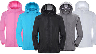 Unisex Quick-Dry Hooded Rain Jacket - 5 Colours & 4 Sizes