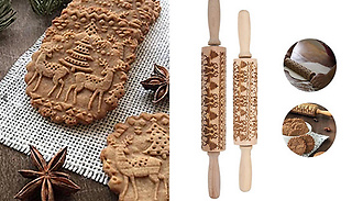 Christmas Wooden Embossed Rolling Pin - 3 Designs