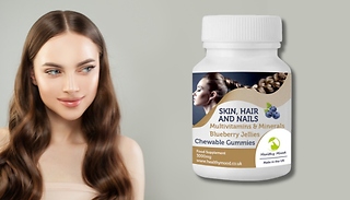 Hair, Skin & Nails Blueberry-Flavoured Gummies - 1 Week to 6 Month Sup ...