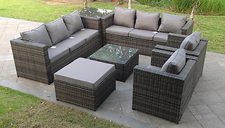 9-Seater Rattan Garden Furniture Sofa Set