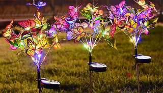 2x Solar Powered Butterfly LED Garden Lights