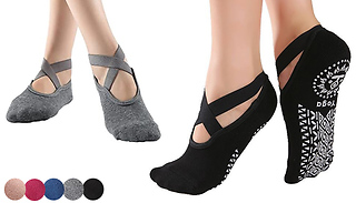 1 or 2 Ballet Slipper Gripped Yoga Socks - 5 Colours
