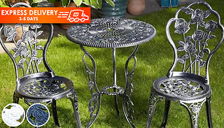 3-Piece Rose Bistro Garden Furniture Set - 2 Colours