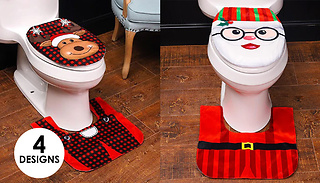 2-Piece Decorative Christmas Bathroom Set - 4 Designs
