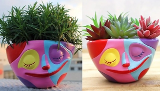 Colourful Smiling Face Resin Flowerpot