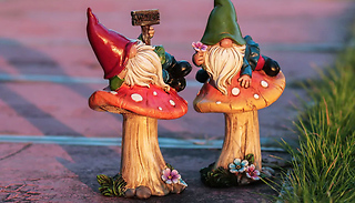 Garden Gnome-on-a-Mushroom Ornament - 2 Designs