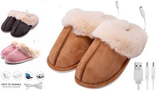 USB Heated Plush Slippers - 3 Colours