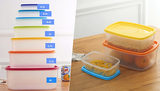 Set of 7 Multicolour Food Containers with Leakproof Lids