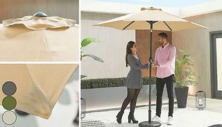 2.7m Garden Parasol With Base - 3 Colours