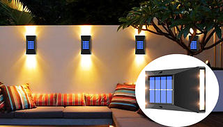 2, 4 or 6 Solar LED Garden Up & Down Wall Lights - 2 Colours