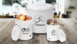 Set of 3 Vegetable Storage Tins