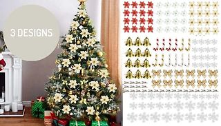 120-Pack Christmas Tree Decoration Set - 3 Colours
