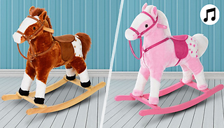 Plush Rocking Horse With Sound - 2 Colours