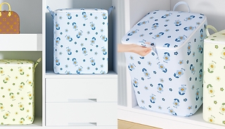 Oxford Cloth Flower-Patterned Clothing Storage Bins - 2 Colours, 3 Siz ...