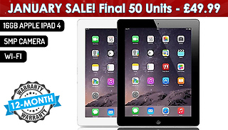 Apple iPad 4 Wi-Fi with 16GB or 32GB Memory - 2 Colours