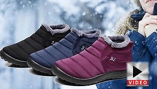 Women's Warm Faux Fur Slip-On Ankle Boots - 3 Colours & 6 Sizes