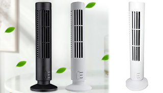 Bladeless USB Oscillating Tower Fan - 2 Colours