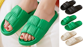 Non-Slip Pleated Puffer Summer Sliders - 3 Colours & 4 Sizes