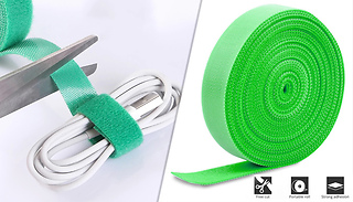 1, 2 or 4 Cuttable Velcro Cable Organiser Rolls - 4 Colours
