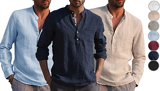 Men's Long Sleeve Shirt - 7 Colours & 5 Sizes